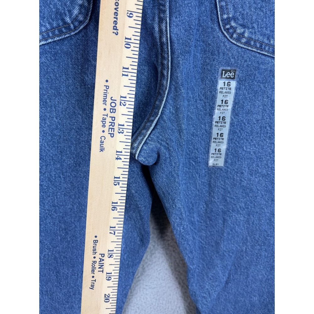 Lee Jeans Womens 16 Petite Blue Relaxed High Rise Tapered Pepper Stone Denim New - Picture 5 of 10